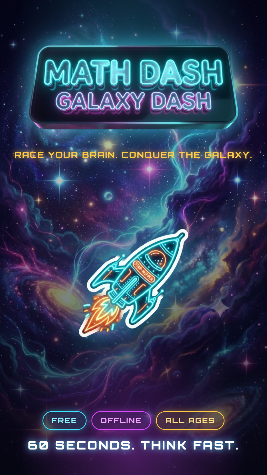 Math Dash: Galaxy Dash title screen